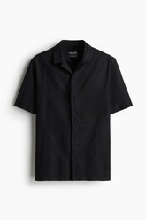 Cotton Resort Collar Shirt - Raven